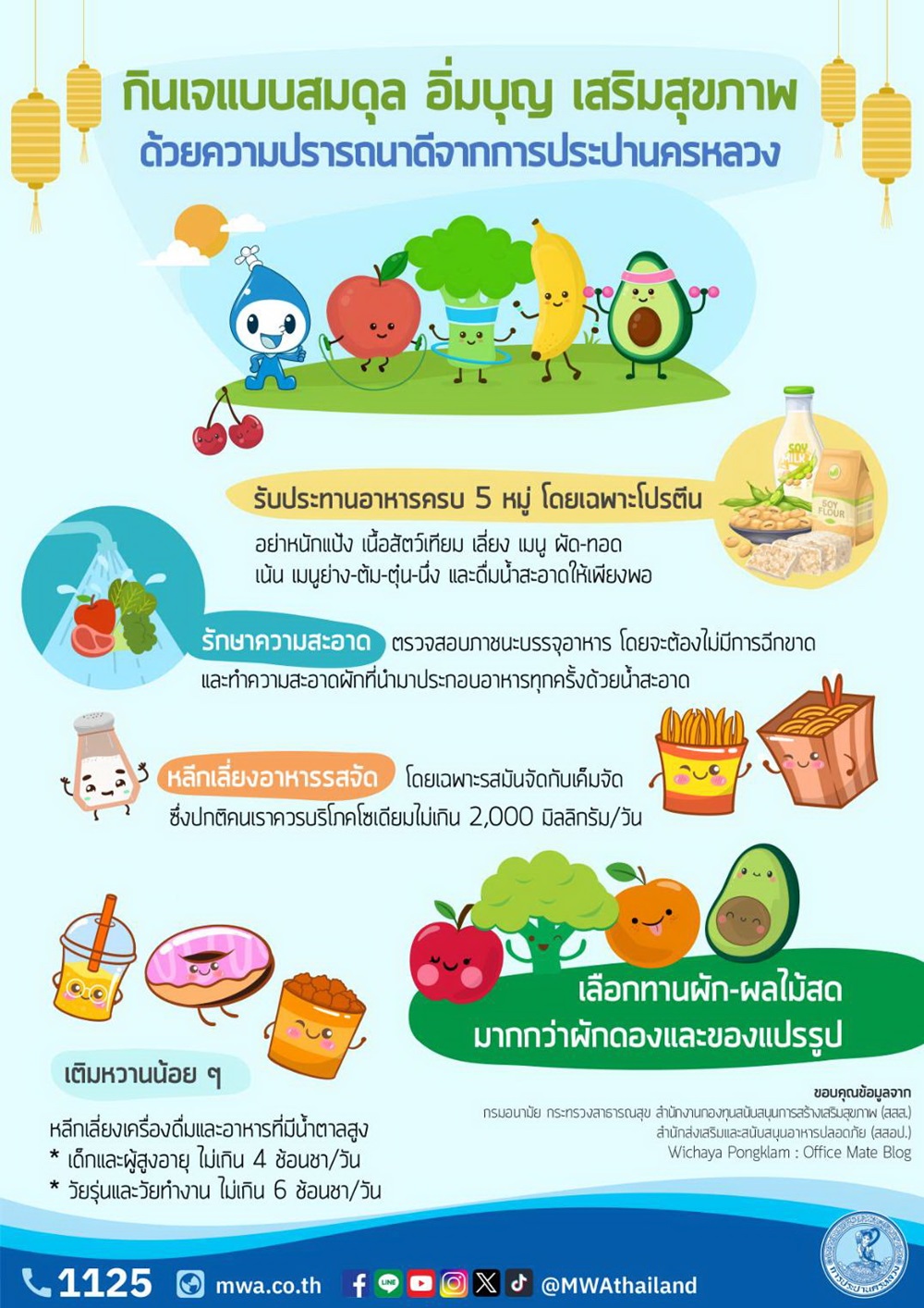 กปน.ชวนกินเจแบบสมดุล อิ่มบุญ เสริมสุขภาพ ด้วยการทานอาหารให้ครบ 5 หมู่