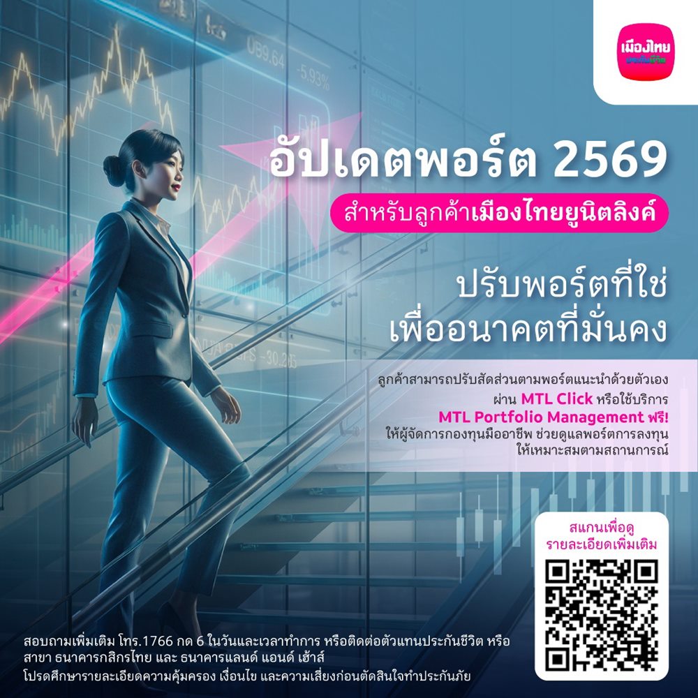 “เมืองไทยประกันชีวิต”ปรับพอร์ตแนะนำยูนิตลิงค์ ต้อนรับปีใหม่ 2569เพื่อสร้างโอกาสรับผลตอบแทนให้ “เฮง”ตลอดปีม้า