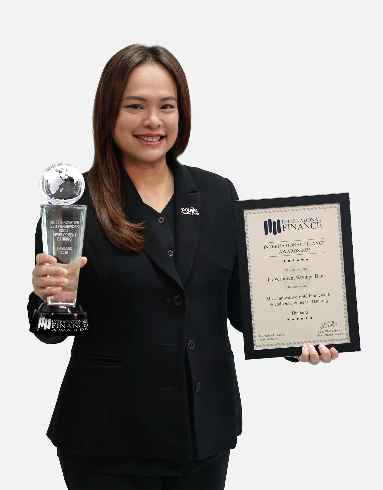 ออมสิน คว้ารางวัล International Finance Awards 2025สาขา “Most Innovative ESG Framework – Social Development”ย้ำจุดยืนธนาคารเพื่อสังคม ใช้นวัตกรรมการเงิน ESG ขับเคลื่อนสู่สังคมยั่งยืน